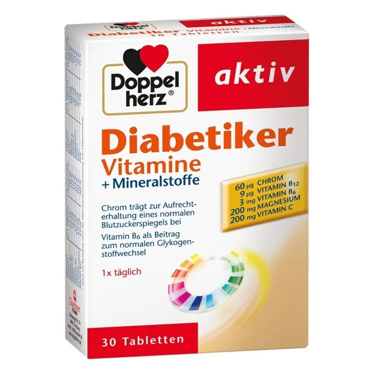 Doppelherz Aktiv Vitaminas para Diabéticos - 30 Comprimidos